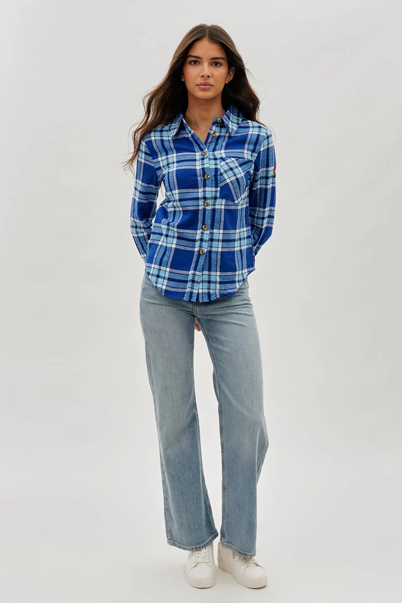 Canada Weather Gear Button Up Flannel Shirt - Blue - Image 5