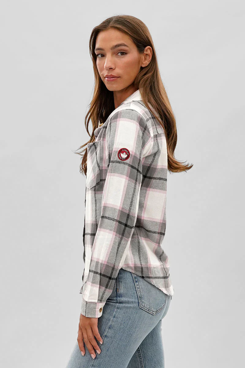 Canada Weather Gear Button Up Flannel Shirt - White - Image 2