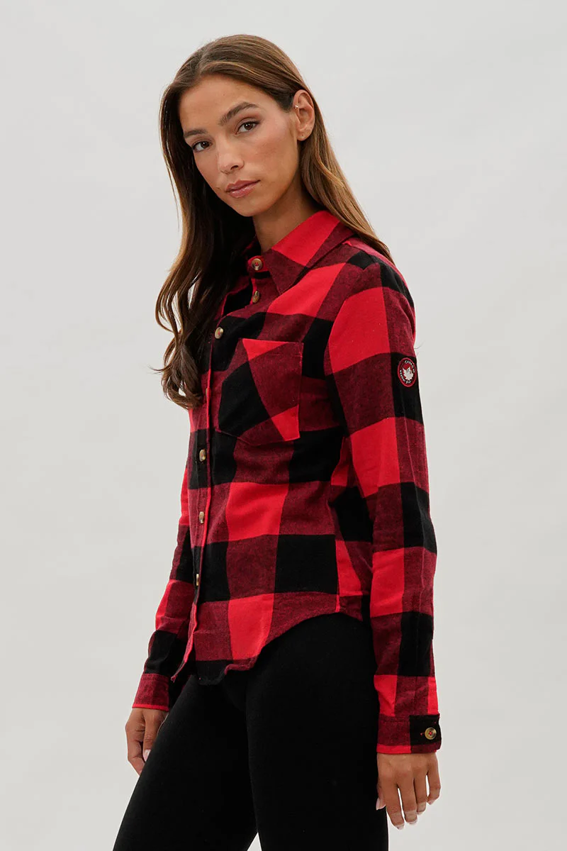 Canada Weather Gear Button Up Flannel Shirt - Red - Image 2