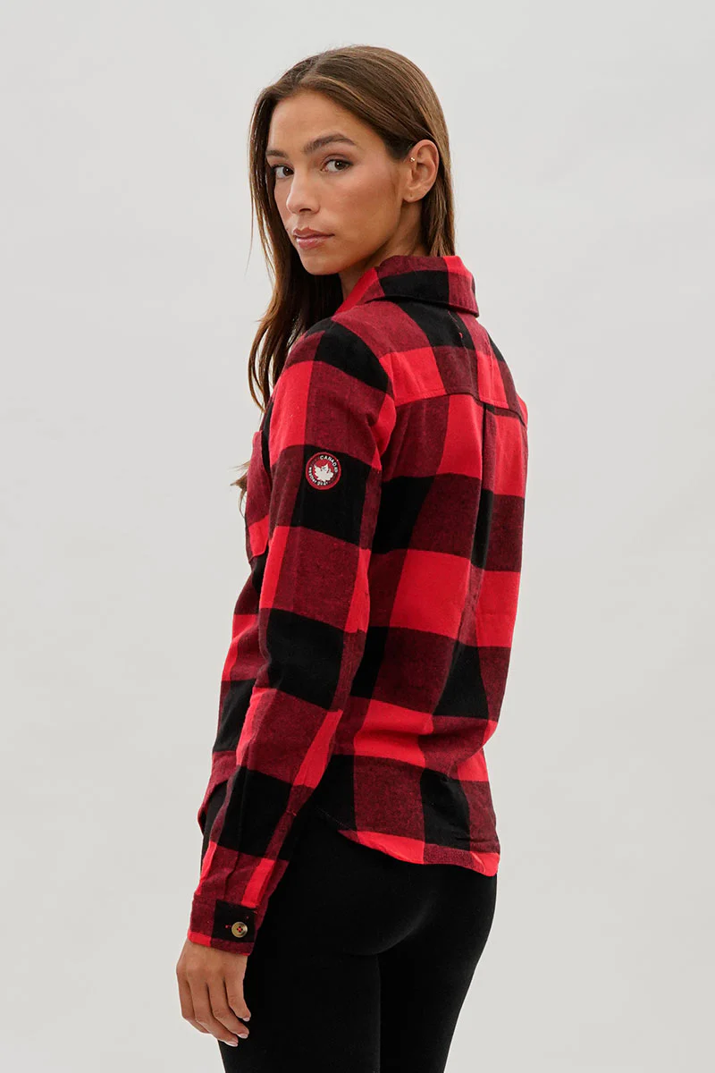 Canada Weather Gear Button Up Flannel Shirt - Red - Image 3