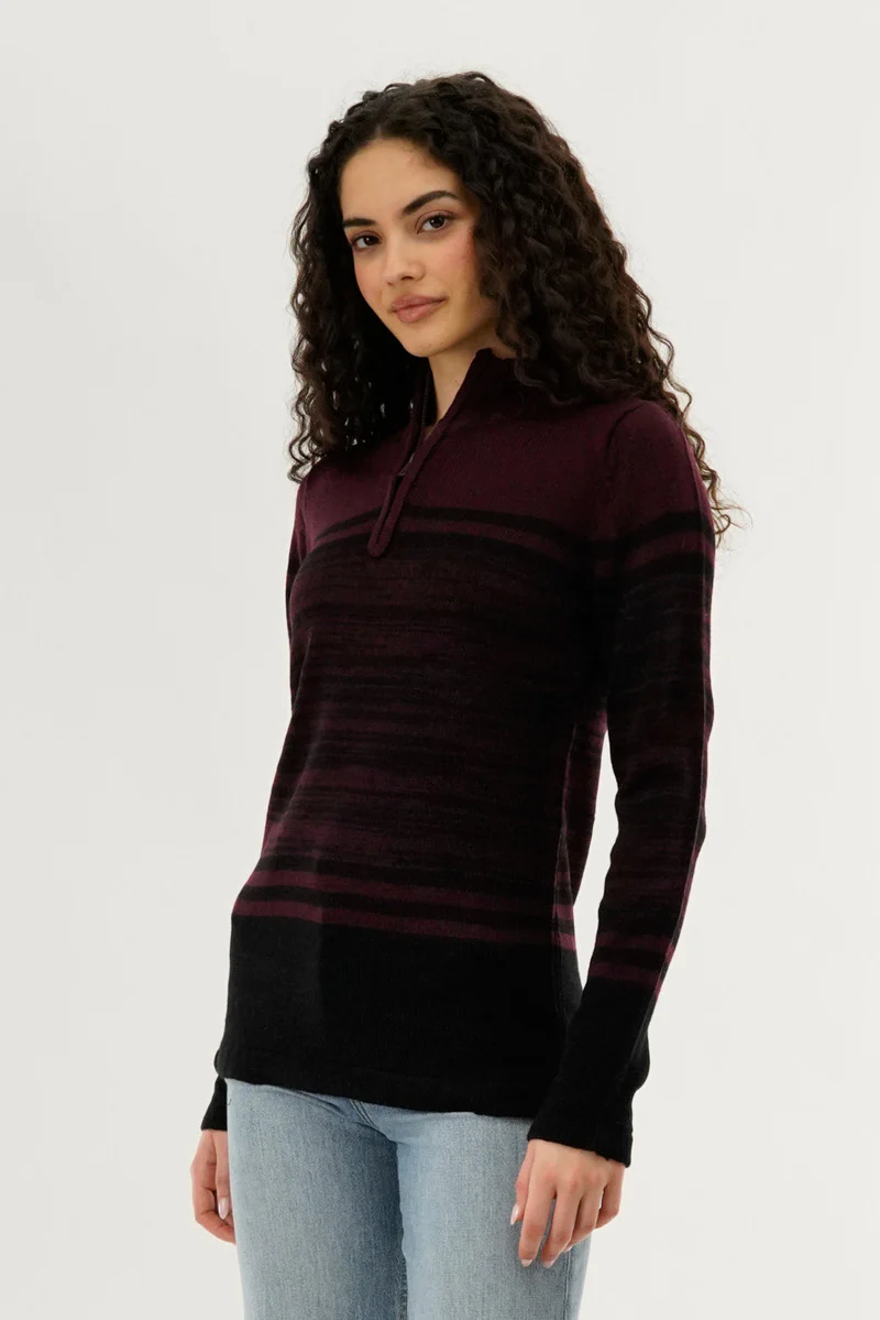 Canada Weather Gear Half Zip Pullover Sweater - Burgundy - Image 2