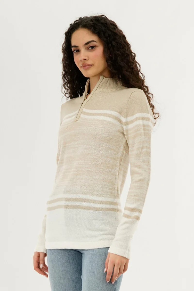 Canada Weather Gear Half Zip Pullover Sweater - Beige - Image 2