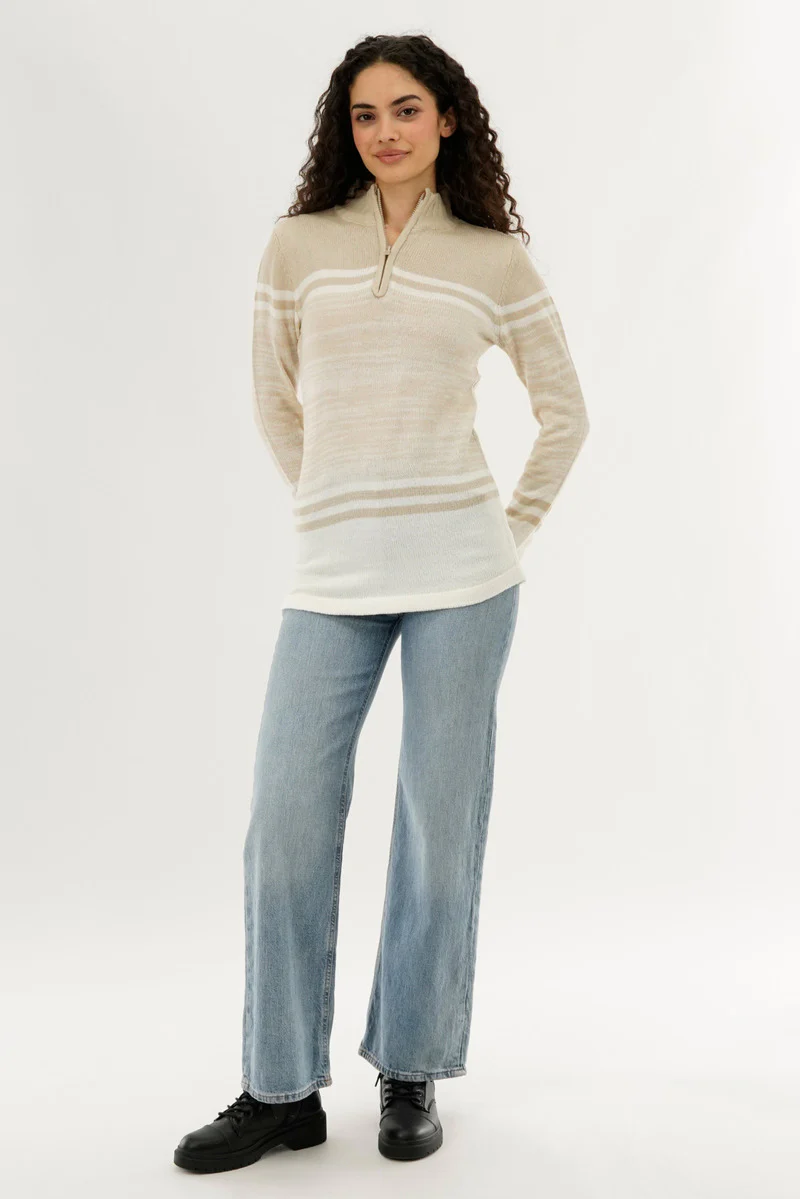 Canada Weather Gear Half Zip Pullover Sweater - Beige - Image 5