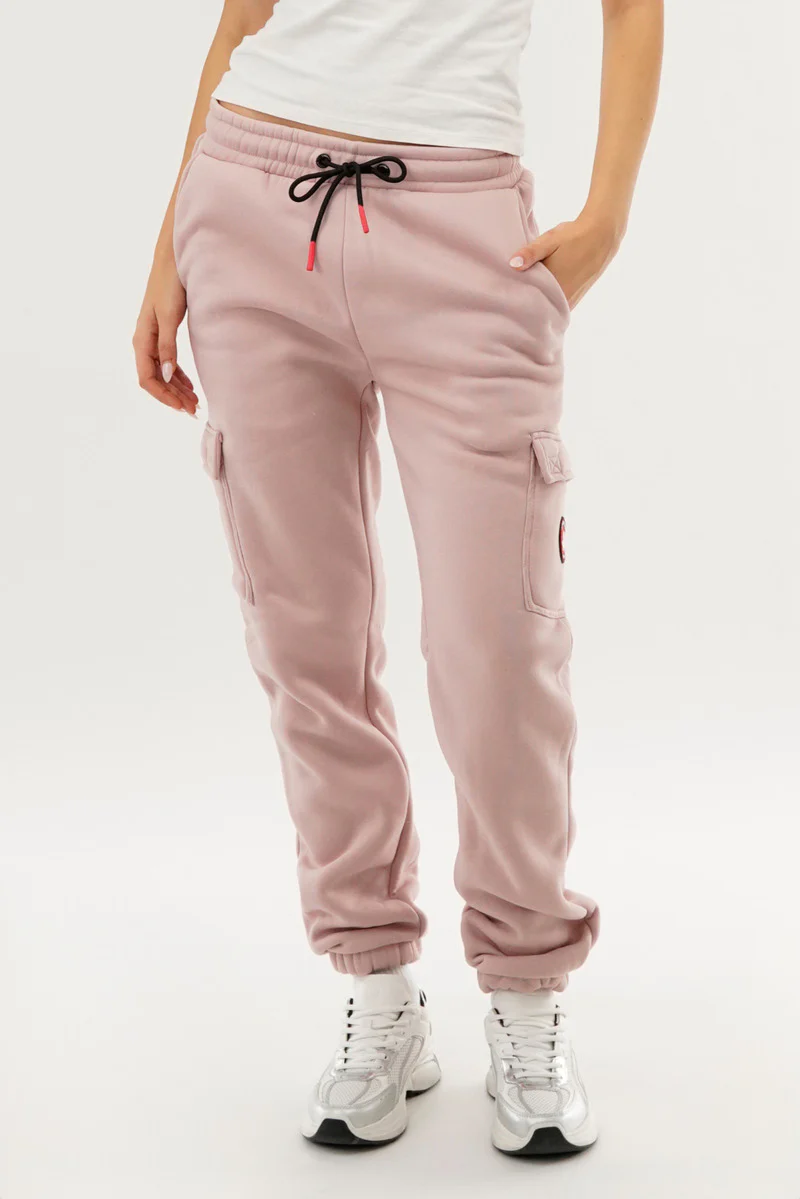 Canada Weather Gear Fleece Cargo Joggers - Pink