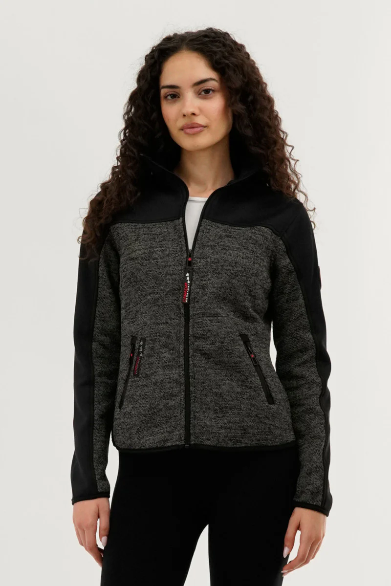 Canada Weather Gear Zip Up Knit Lightweight Jacket - Black
