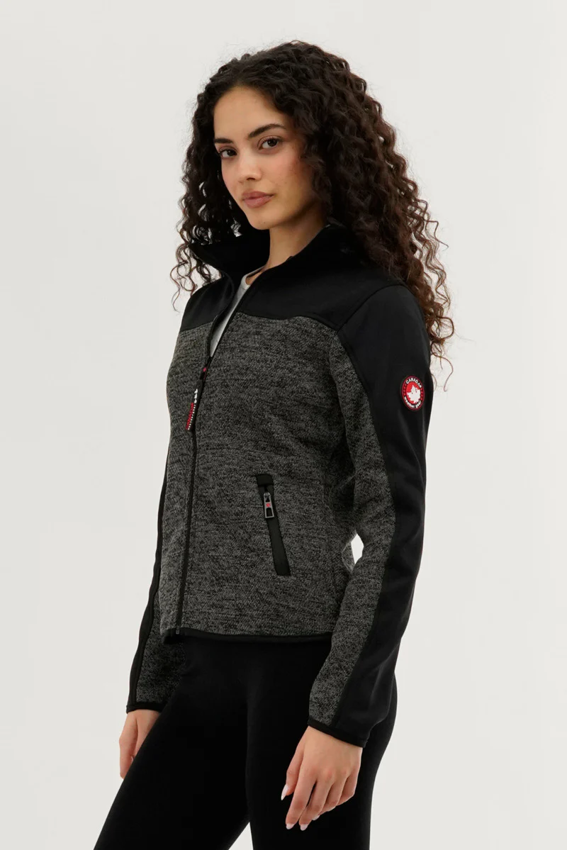 Canada Weather Gear Zip Up Knit Lightweight Jacket - Black - Image 2