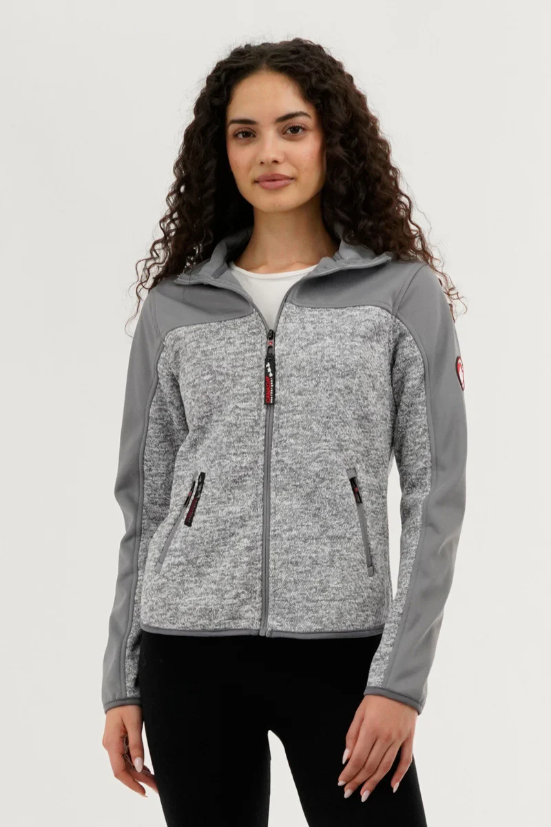 Canada Weather Gear Zip Up Knit Lightweight Jacket - Grey