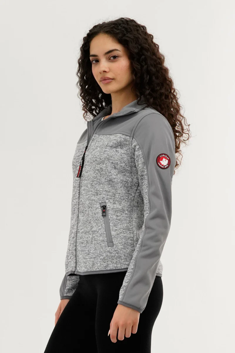 Canada Weather Gear Zip Up Knit Lightweight Jacket - Grey - Image 2