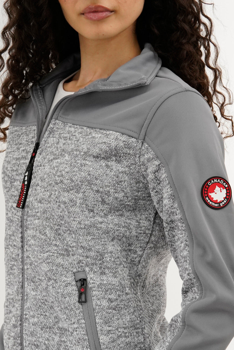 Canada Weather Gear Zip Up Knit Lightweight Jacket - Grey - Image 4