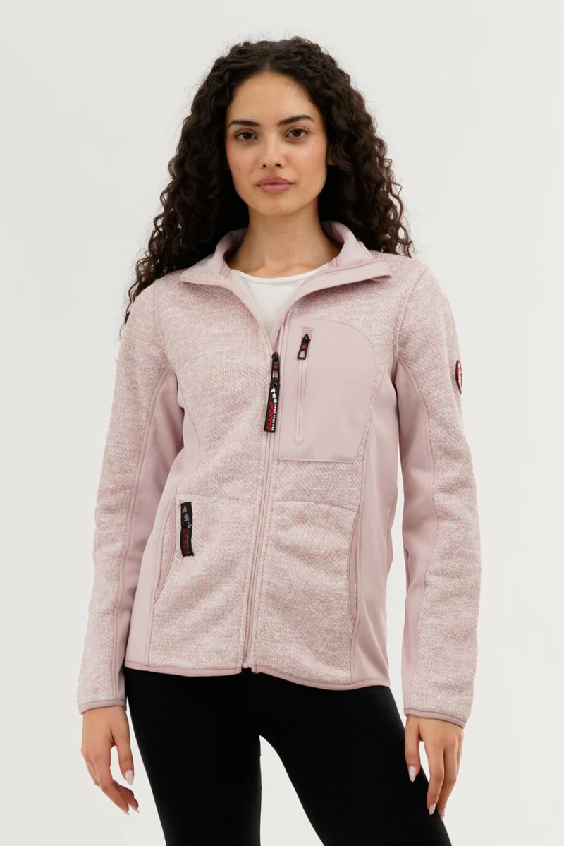 Canada Weather Gear Zip Up Knit Lightweight Jacket - Pink