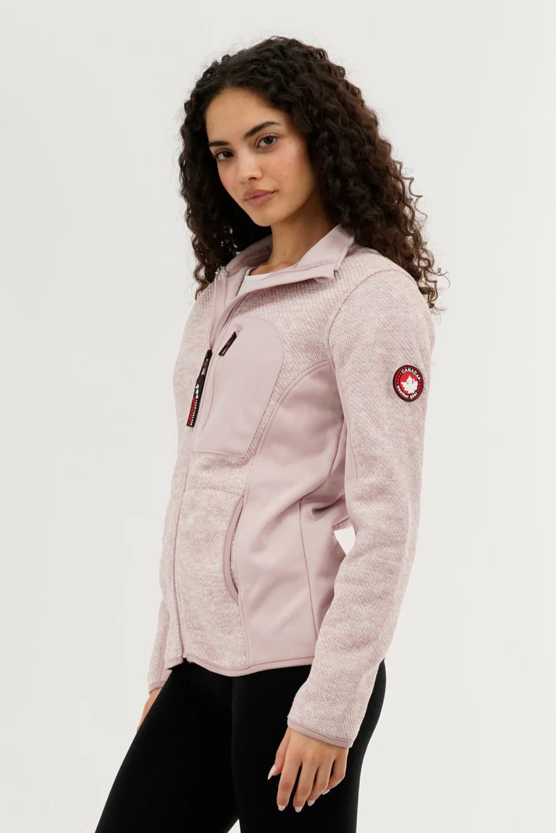 Canada Weather Gear Zip Up Knit Lightweight Jacket - Pink - Image 2