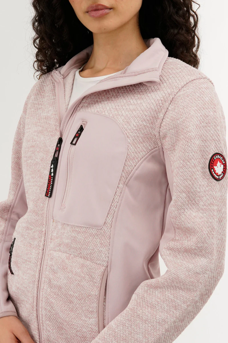 Canada Weather Gear Zip Up Knit Lightweight Jacket - Pink - Image 4