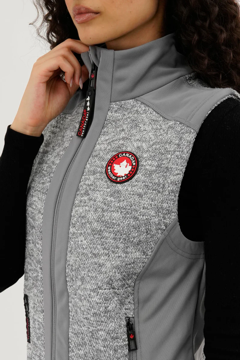 Canada Weather Gear Fleece Zip Up Vest - Grey - Image 4
