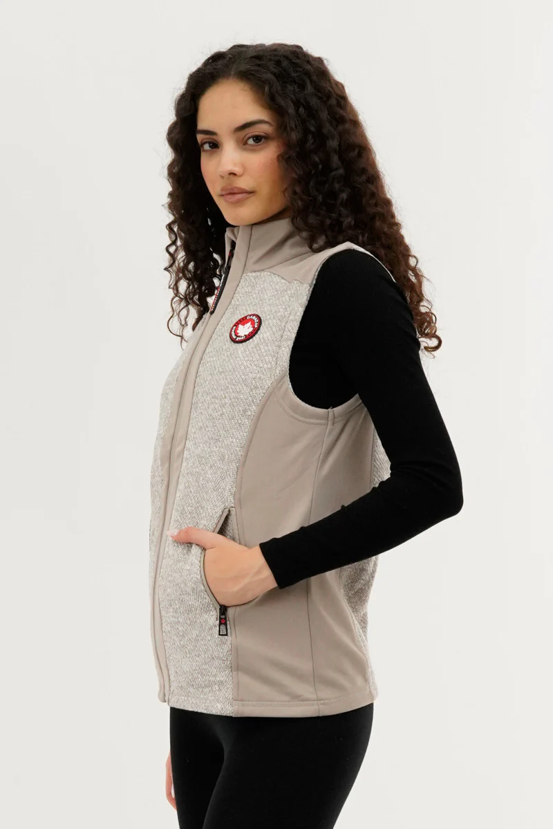 Canada Weather Gear Fleece Zip Up Vest - Cream - Image 2