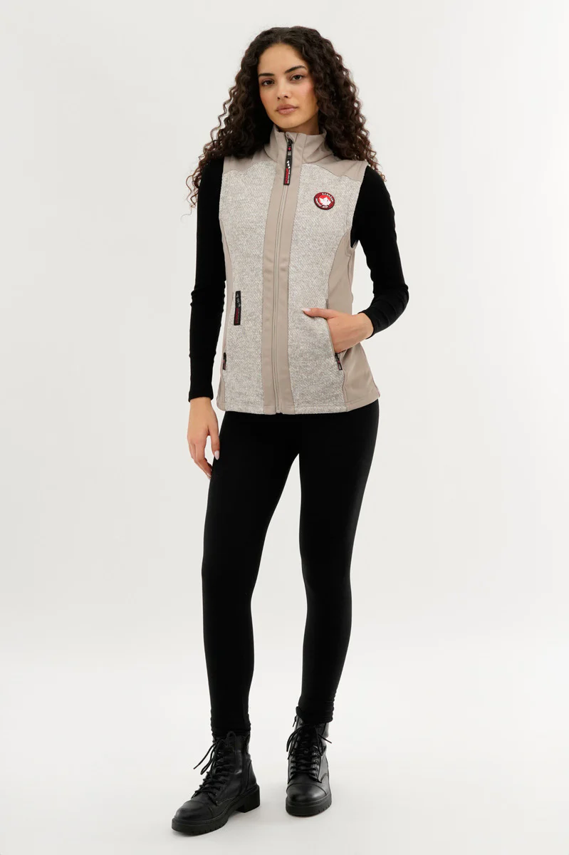 Canada Weather Gear Fleece Zip Up Vest - Cream - Image 5