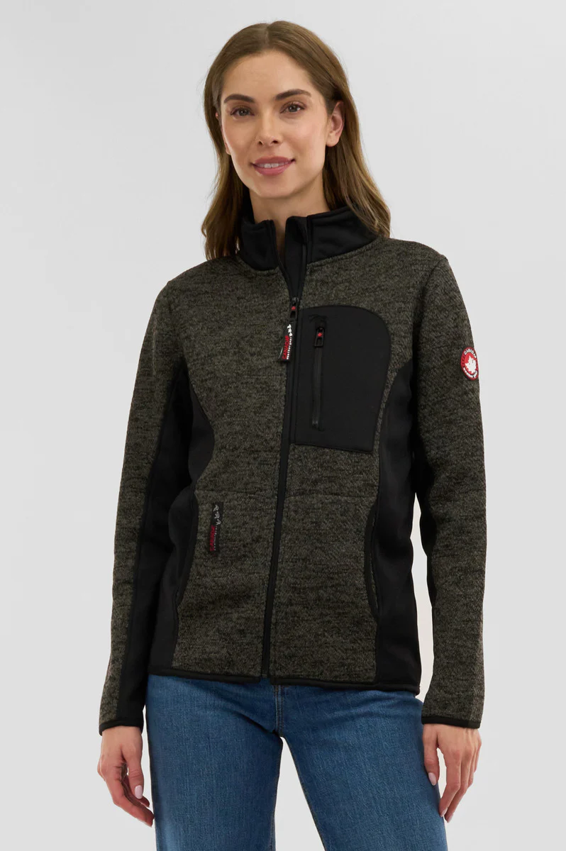 Canada Weather Gear Fleece Zip Up Lightweight Jacket - Olive