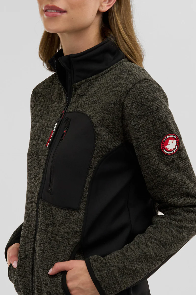 Canada Weather Gear Fleece Zip Up Lightweight Jacket - Olive - Image 4