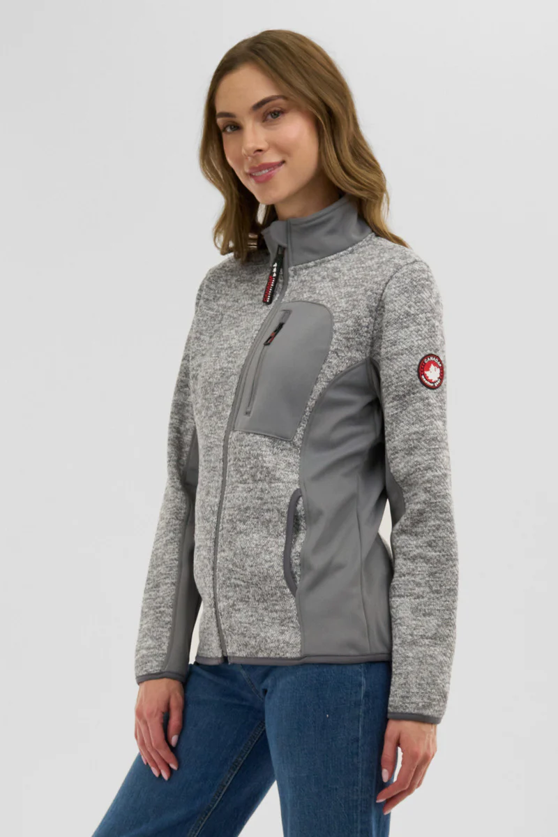 Canada Weather Gear Fleece Zip Up Lightweight Jacket - Grey - Image 2
