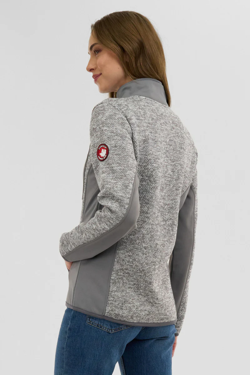 Canada Weather Gear Fleece Zip Up Lightweight Jacket - Grey - Image 3