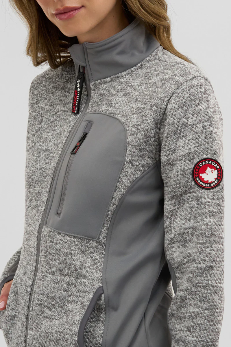 Canada Weather Gear Fleece Zip Up Lightweight Jacket - Grey - Image 4