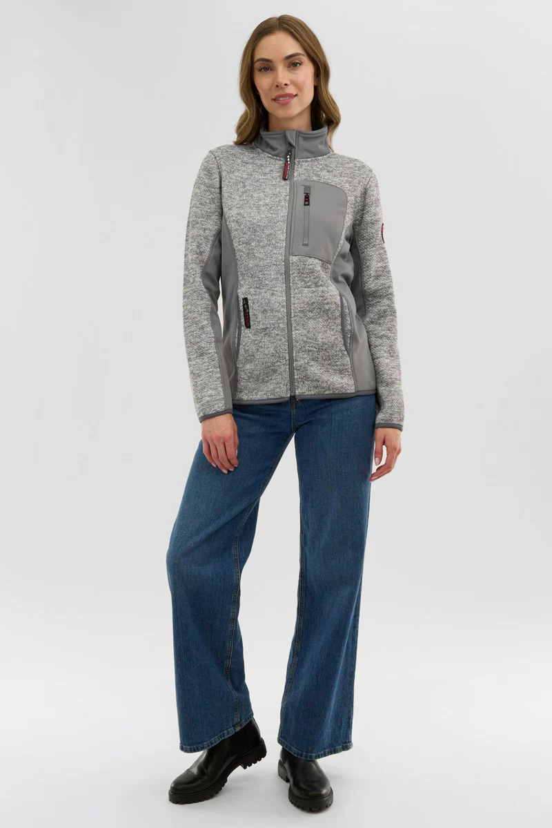 Canada Weather Gear Fleece Zip Up Lightweight Jacket - Grey - Image 5
