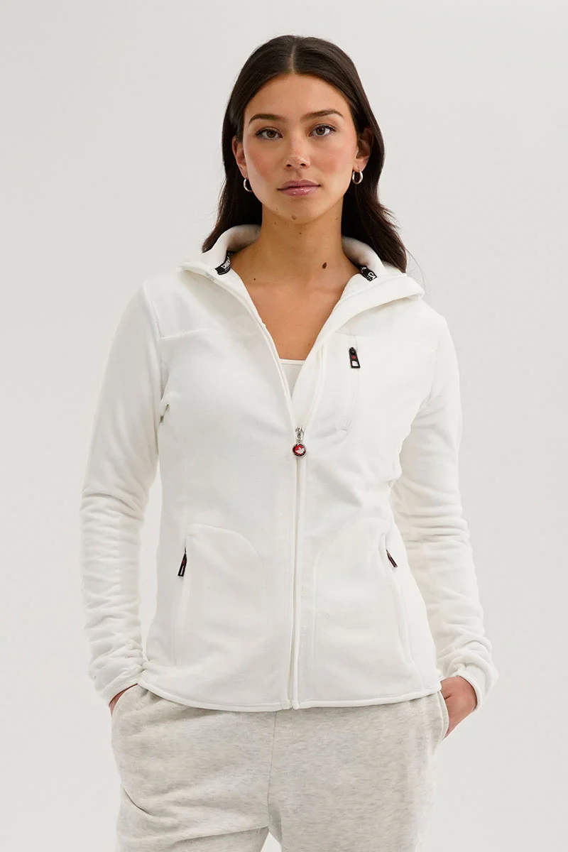 Canada Weather Gear Fleece Zip Up Lightweight Jacket - White