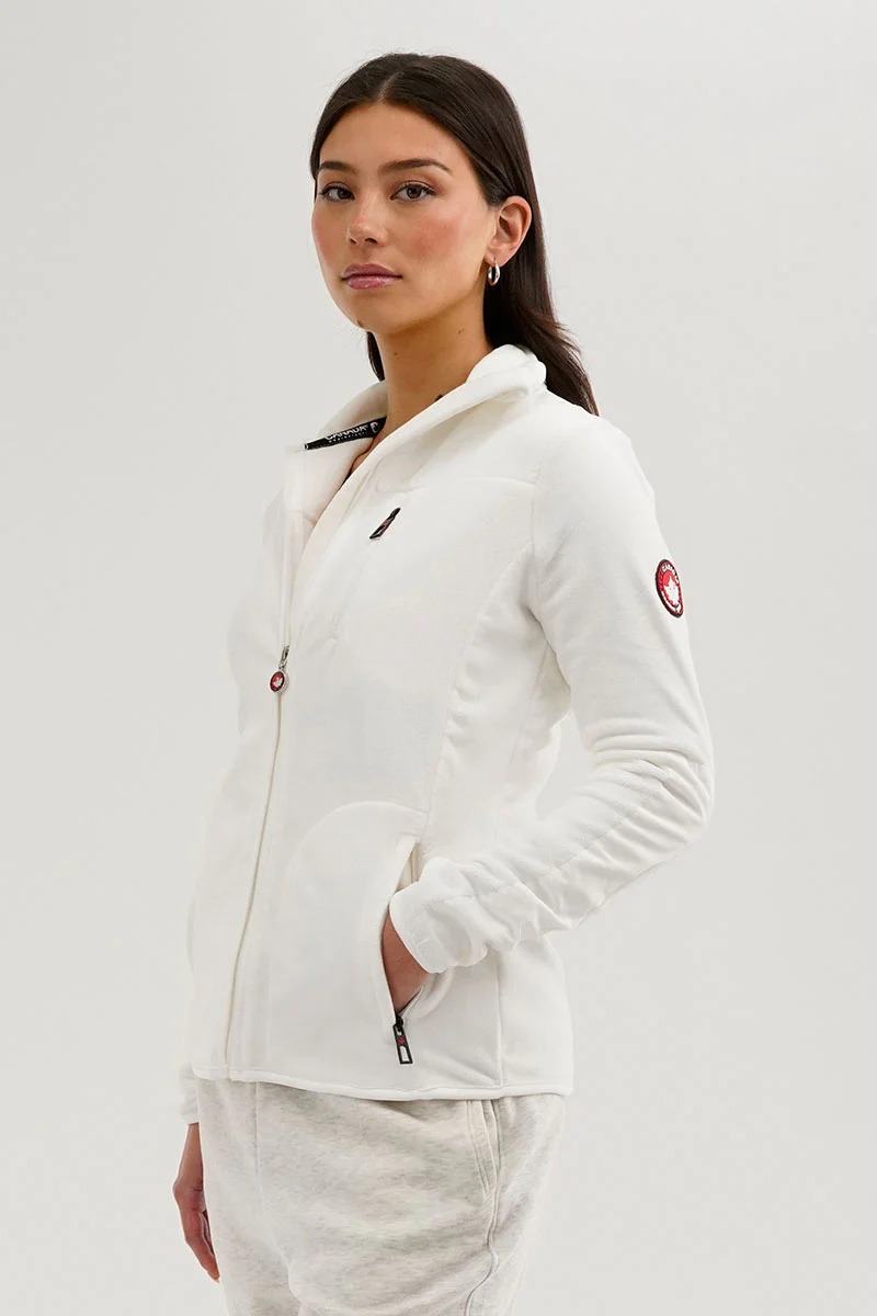 Canada Weather Gear Fleece Zip Up Lightweight Jacket - White - Image 2