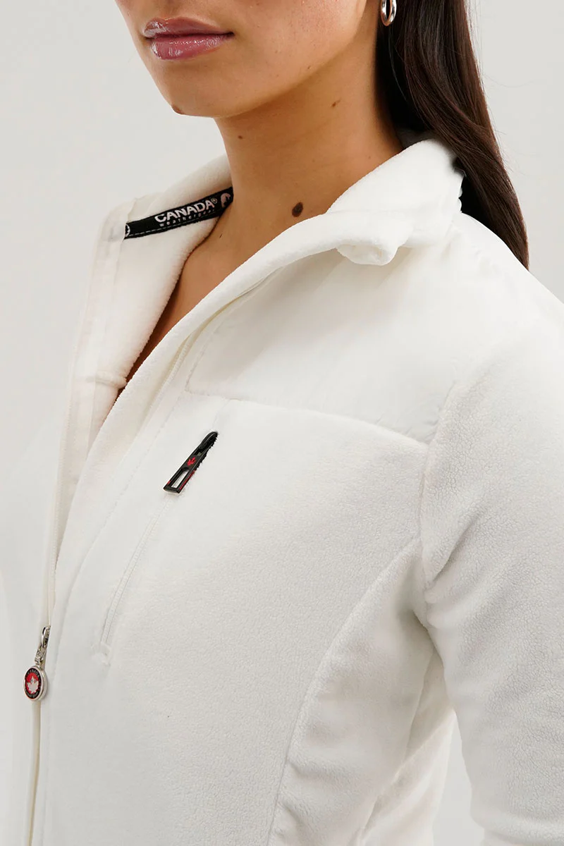 Canada Weather Gear Fleece Zip Up Lightweight Jacket - White - Image 4