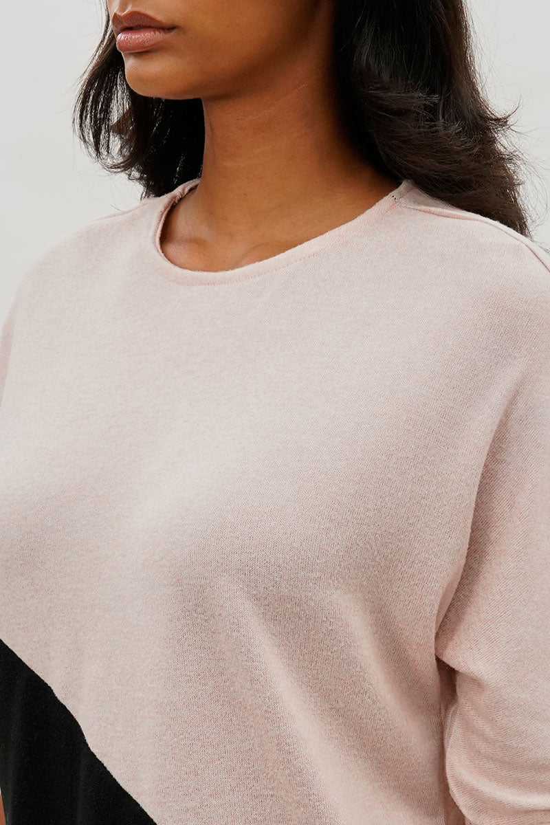 International INC Company Diagonal Colour Block Tee - Pink - Image 4