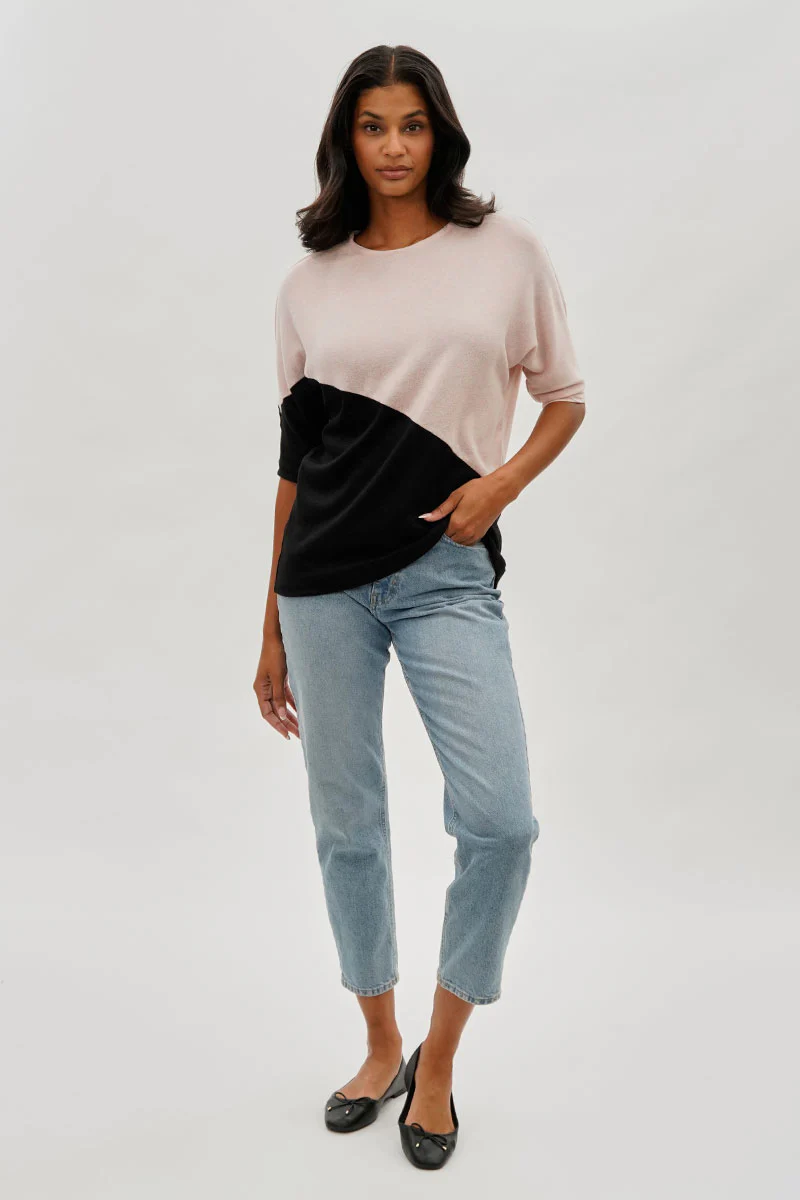 International INC Company Diagonal Colour Block Tee - Pink - Image 5