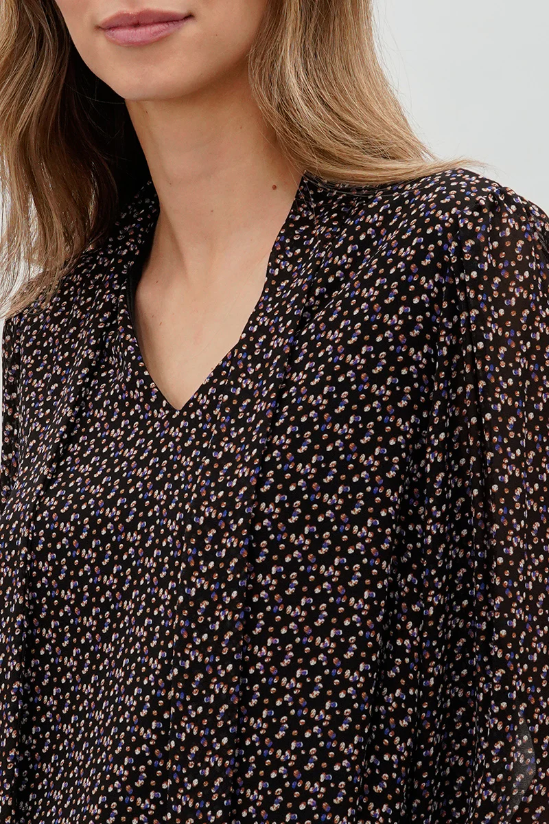 Beechers Brook Tie-Neck Chiffon Blouse - Black - Image 4