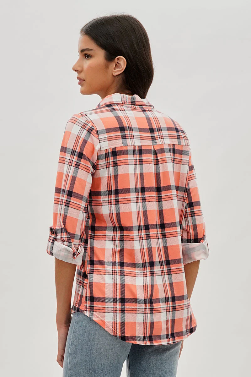 Urbanology Plaid Button Down Shirt - Pink - Image 3