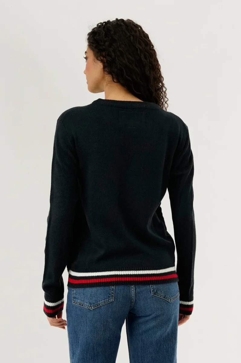 Festive Merry Kiss Mas Christmas Sweater - Black - Image 3
