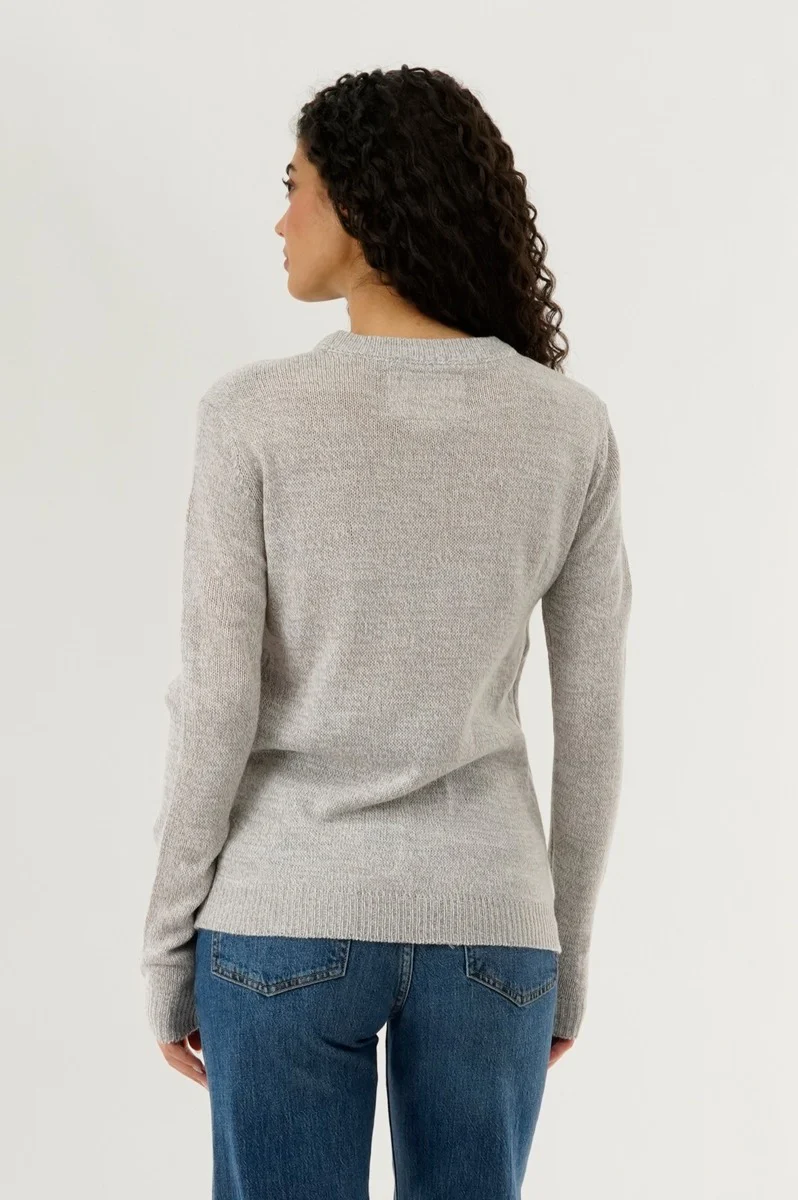 Festive Snowman Christmas Sweater - Grey - Image 3