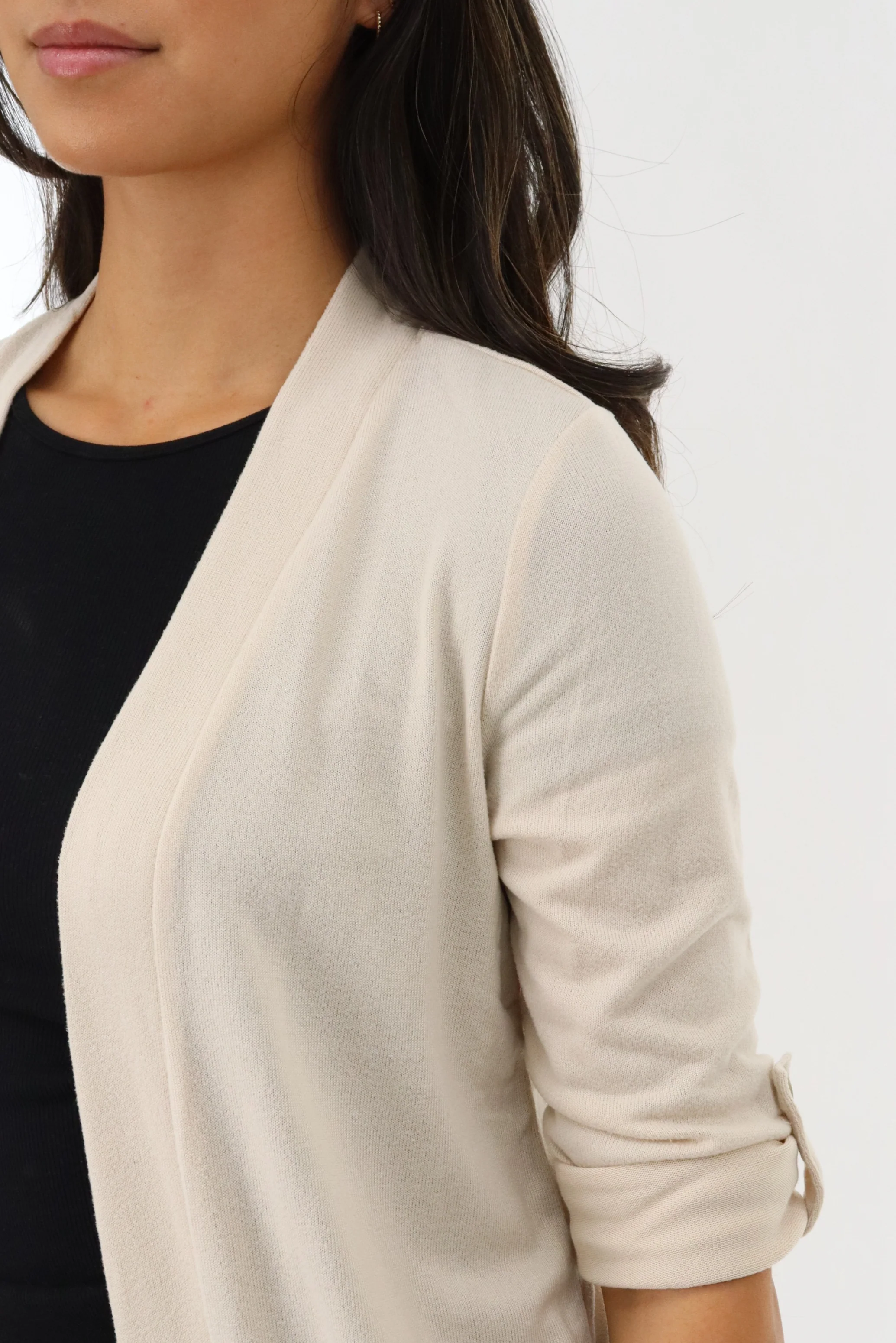 International INC Company Long Open Cardigan - Cream - Image 4