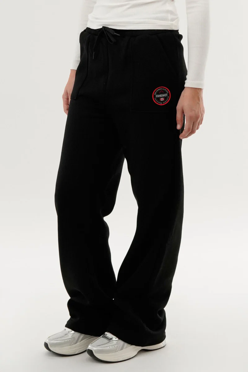 Fahrenheit Wide Leg Sweatpants - Black - Image 2