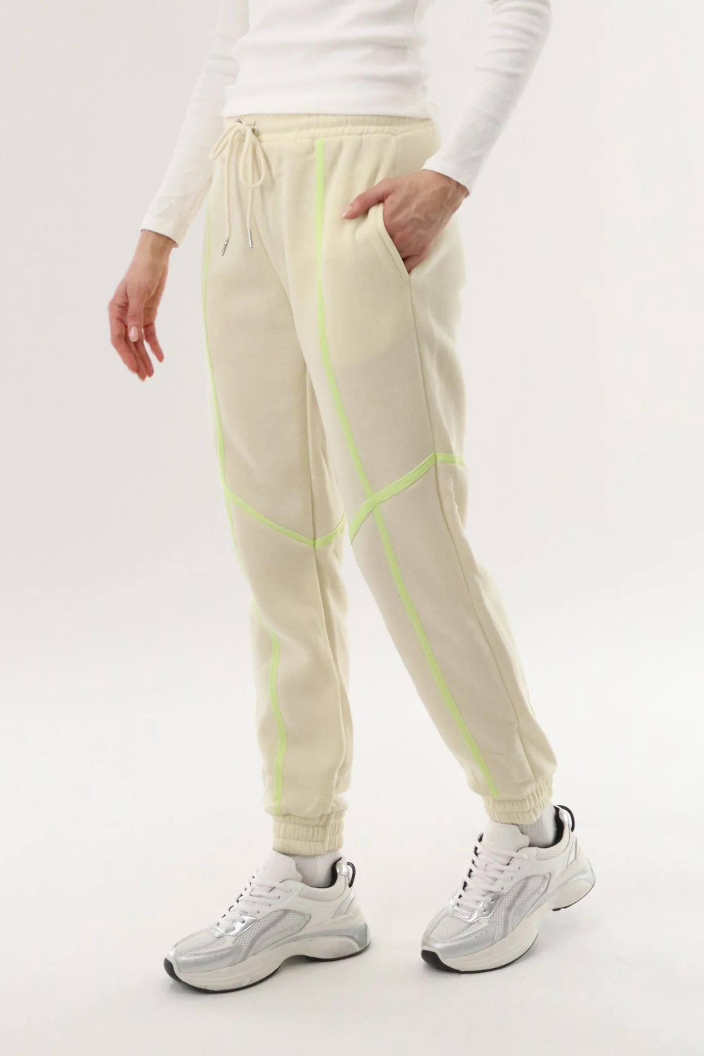 New Look Fleece Joggers - Cream - Image 2