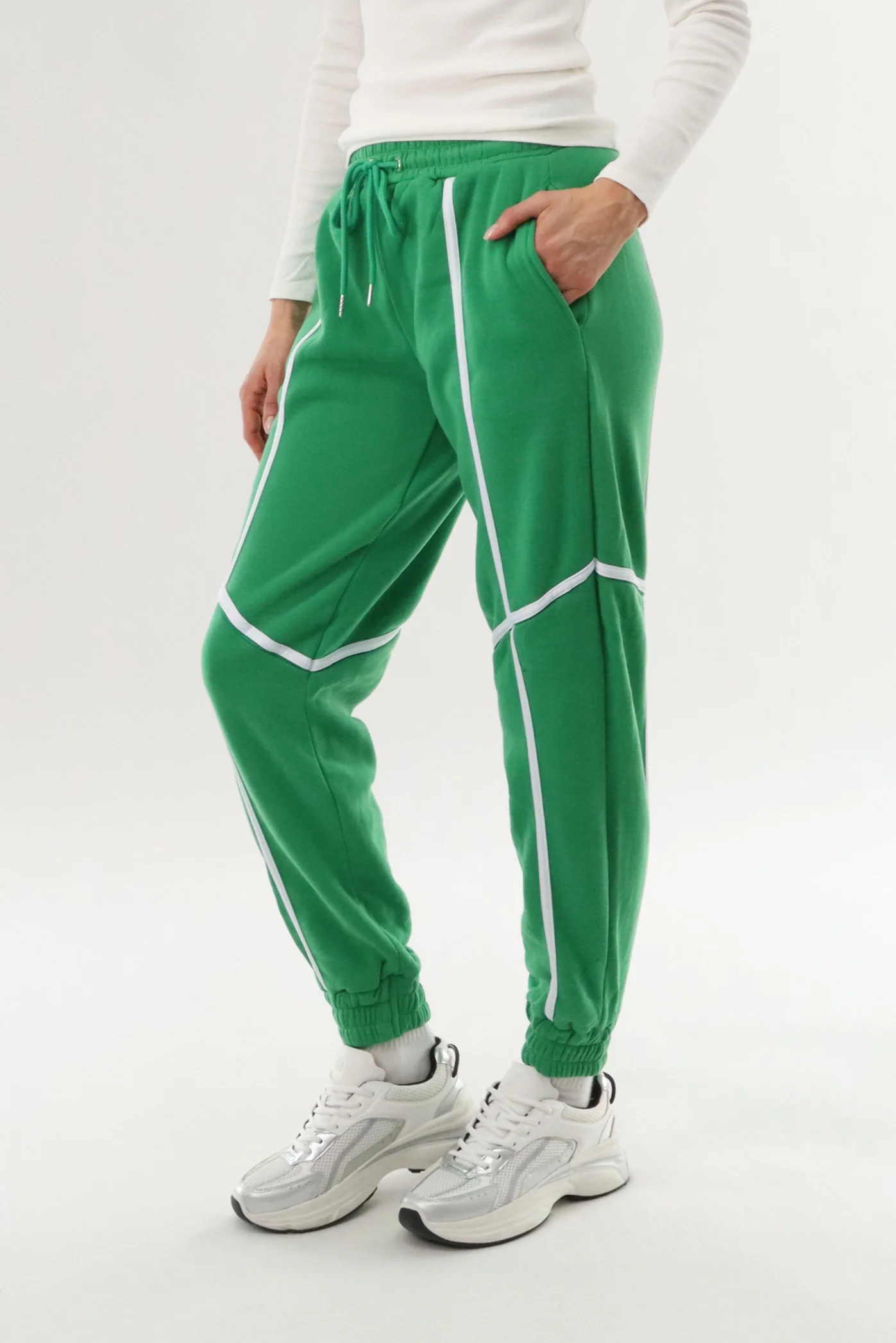 New Look Fleece Joggers - Green - Image 2