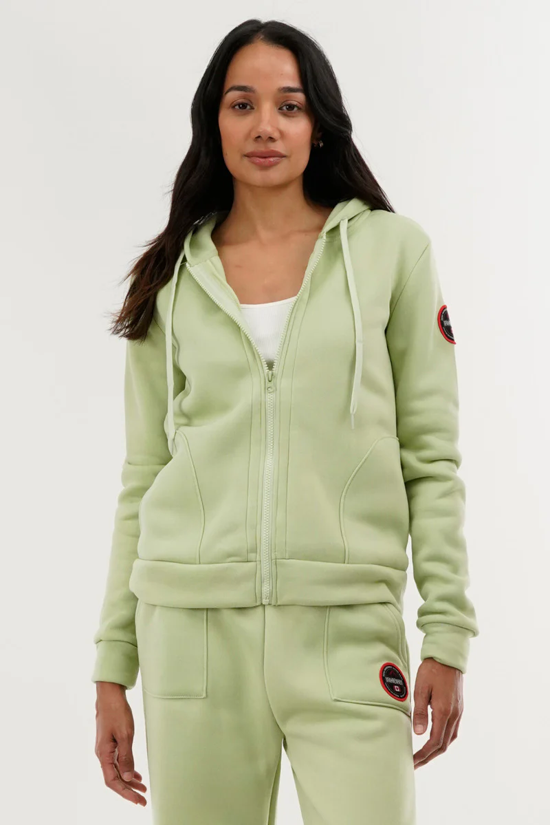 Fahrenheit Classic Zip Up Hoodie - Green
