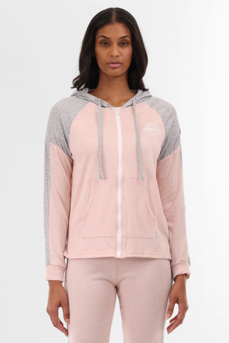 Fahrenheit Lightweight Zip Up Hoodie - Pink