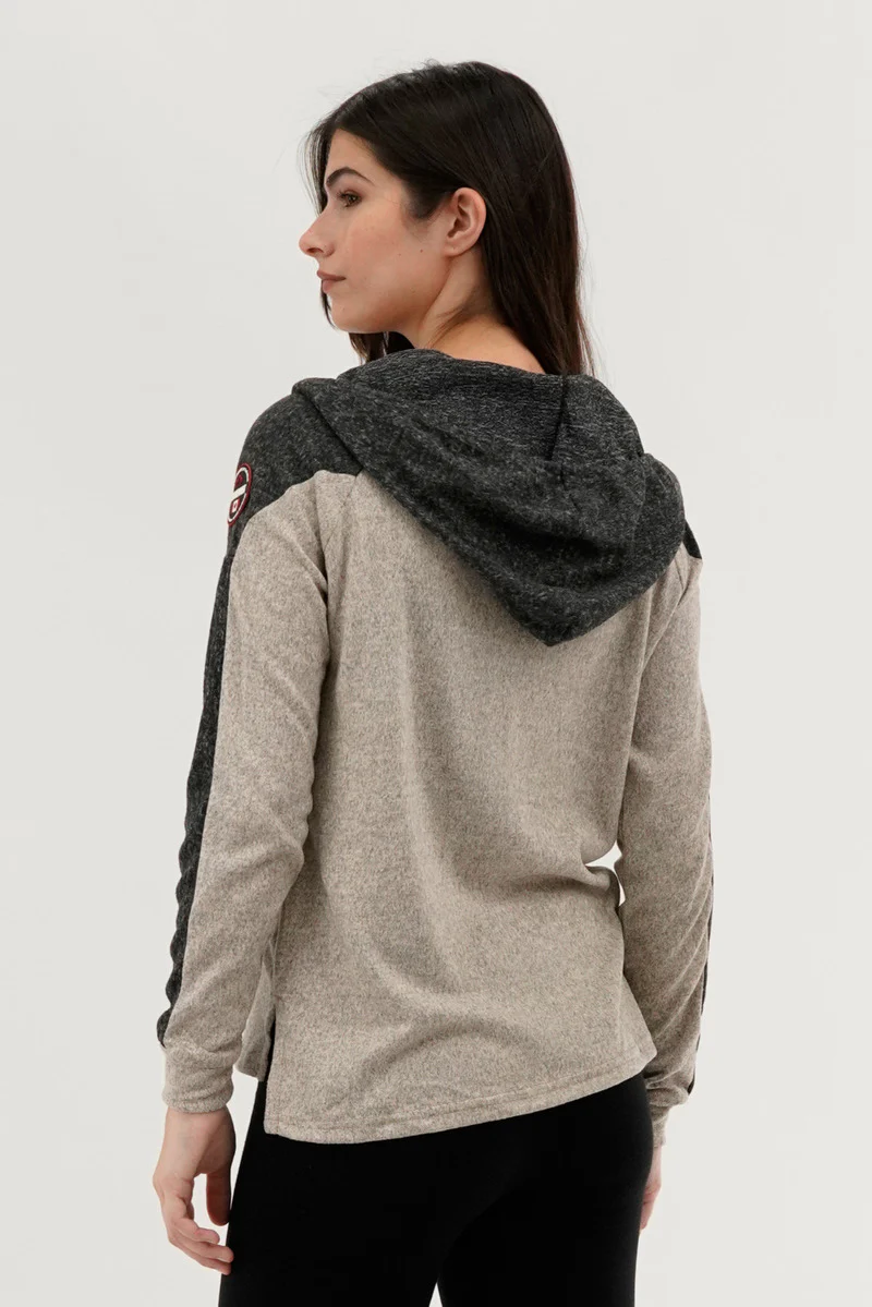 Fahrenheit Lightweight Zip Up Hoodie - Cream - Image 3