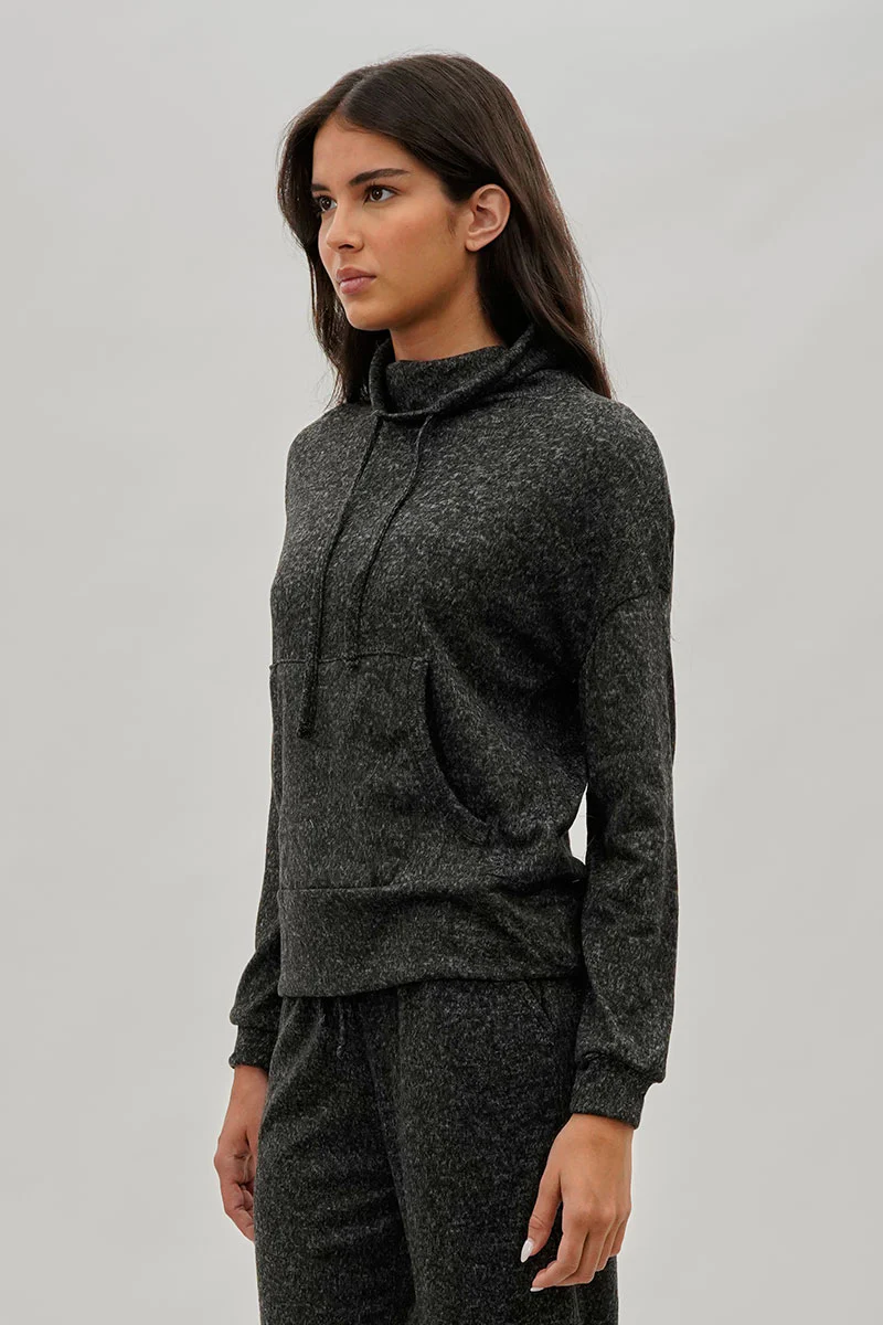 Fahrenheit Cowl Neck Sweatshirt - Black - Image 2
