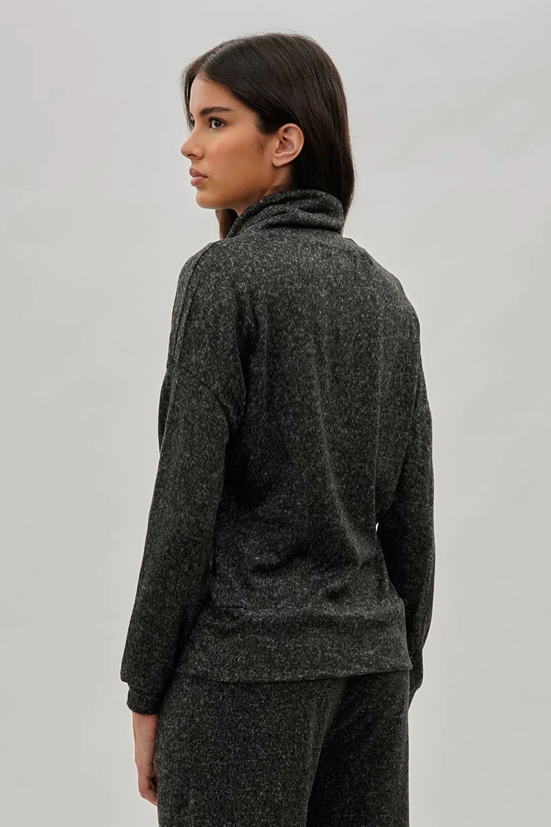 Fahrenheit Cowl Neck Sweatshirt - Black - Image 3