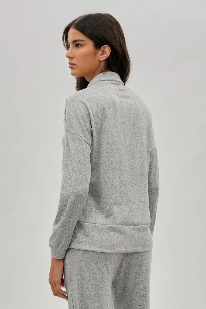 Fahrenheit Cowl Neck Sweatshirt - Grey - Image 3