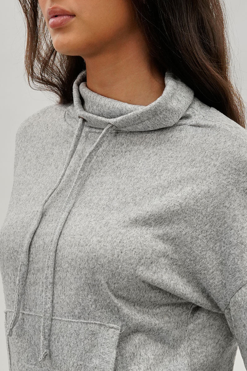 Fahrenheit Cowl Neck Sweatshirt - Grey - Image 4