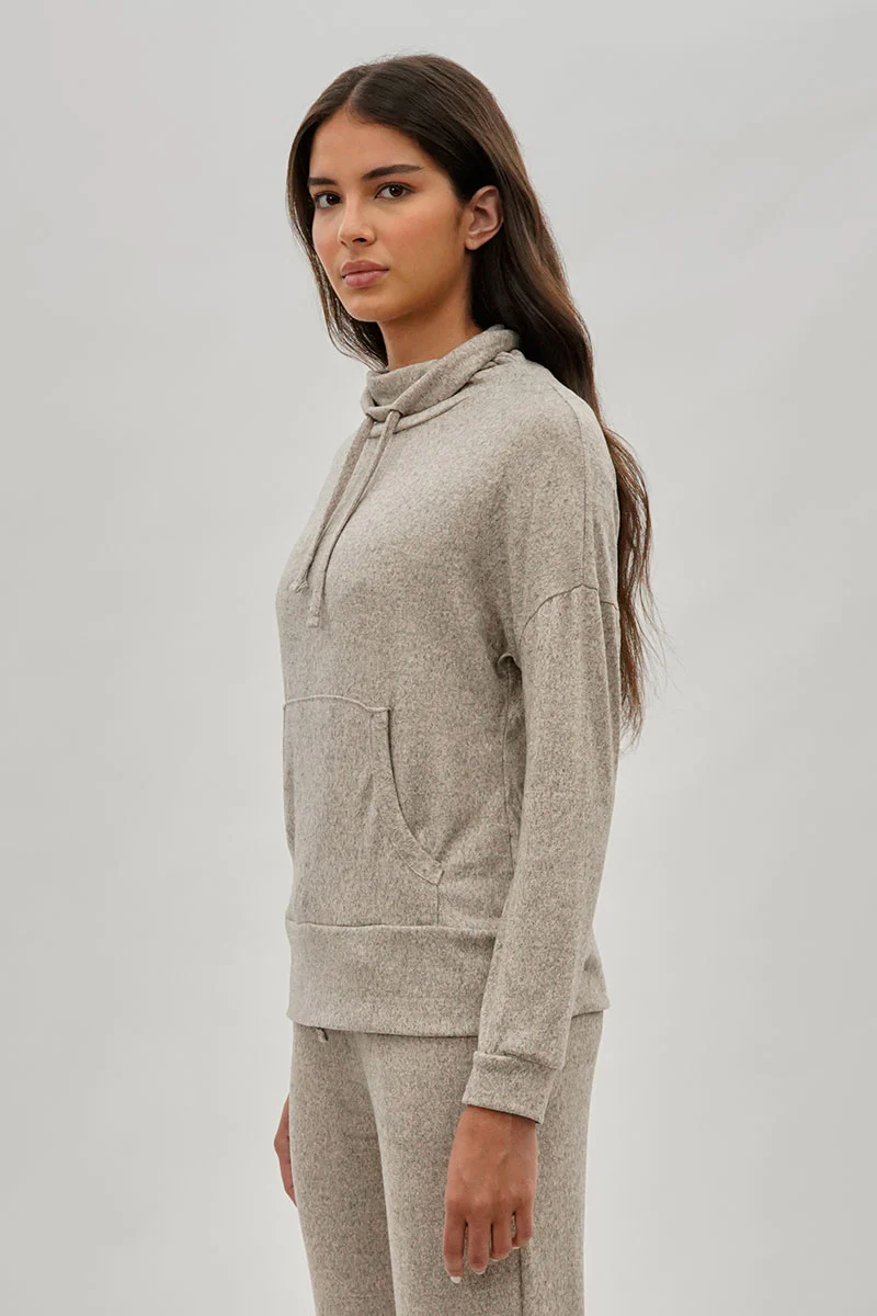 Fahrenheit Cowl Neck Sweatshirt - Cream - Image 2