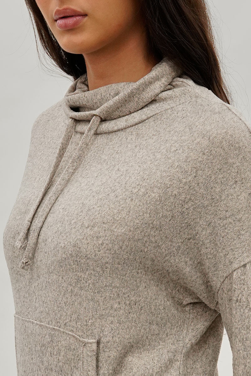 Fahrenheit Cowl Neck Sweatshirt - Cream - Image 4