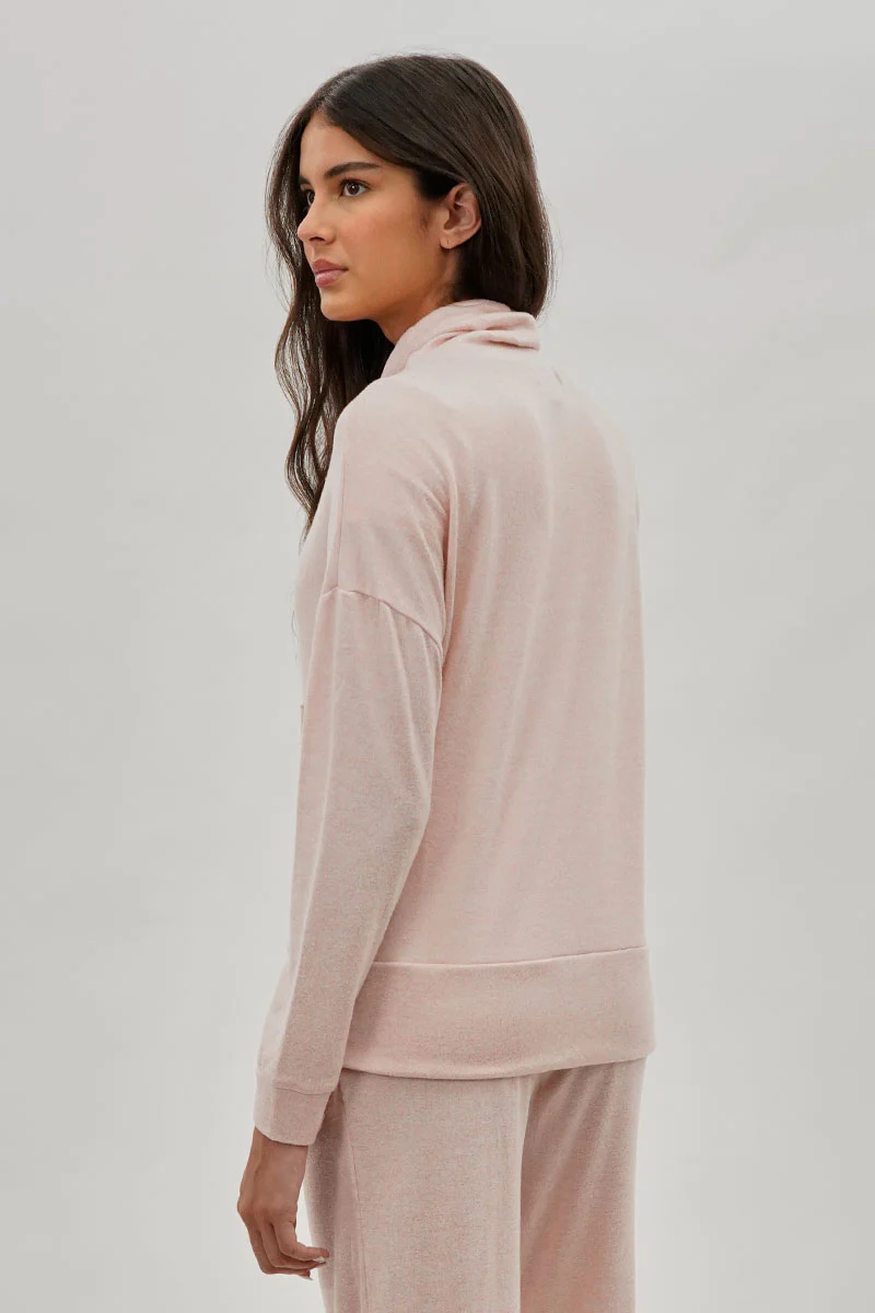 Fahrenheit Cowl Neck Sweatshirt - Blush - Image 3