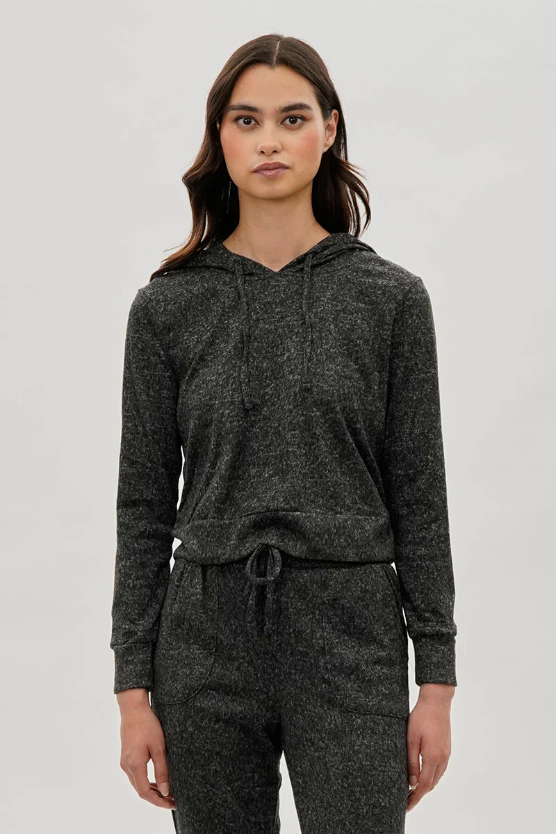 Fahrenheit Cropped Pullover Hoodie - Black