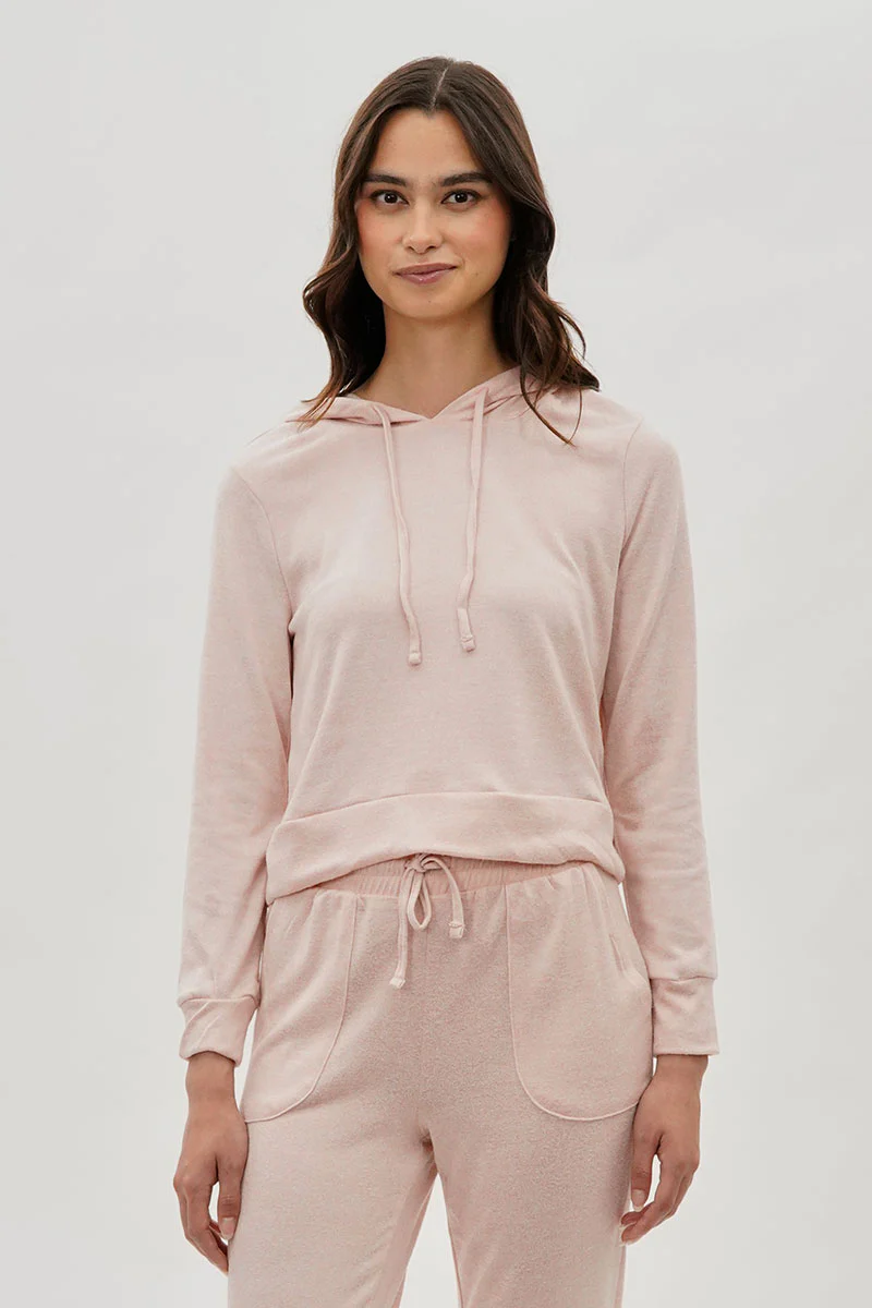Fahrenheit Cropped Pullover Hoodie - Blush